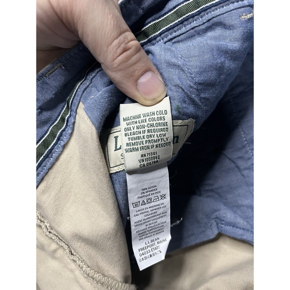 LLBean Standard Fit Chinos Khaki Men Straight Leg Cotton Spandex Pants‎ 36x30 - Picture 8 of 13
